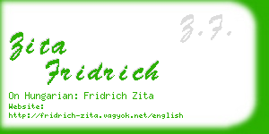 zita fridrich business card